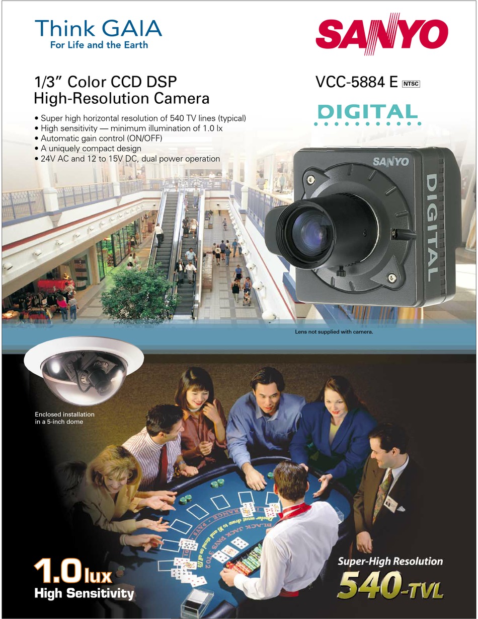 SANYO VCC5884E 1/3" COLOR CCD DSP HIGHRESOLUTION CAMERA