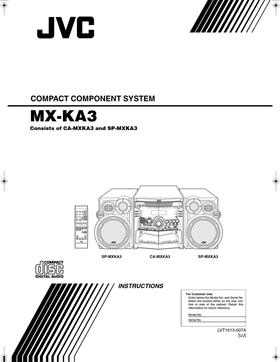 JVC MXKA3 MINI SHELF SYSTEM INSTRUCTIONS MANUAL Pdf Download