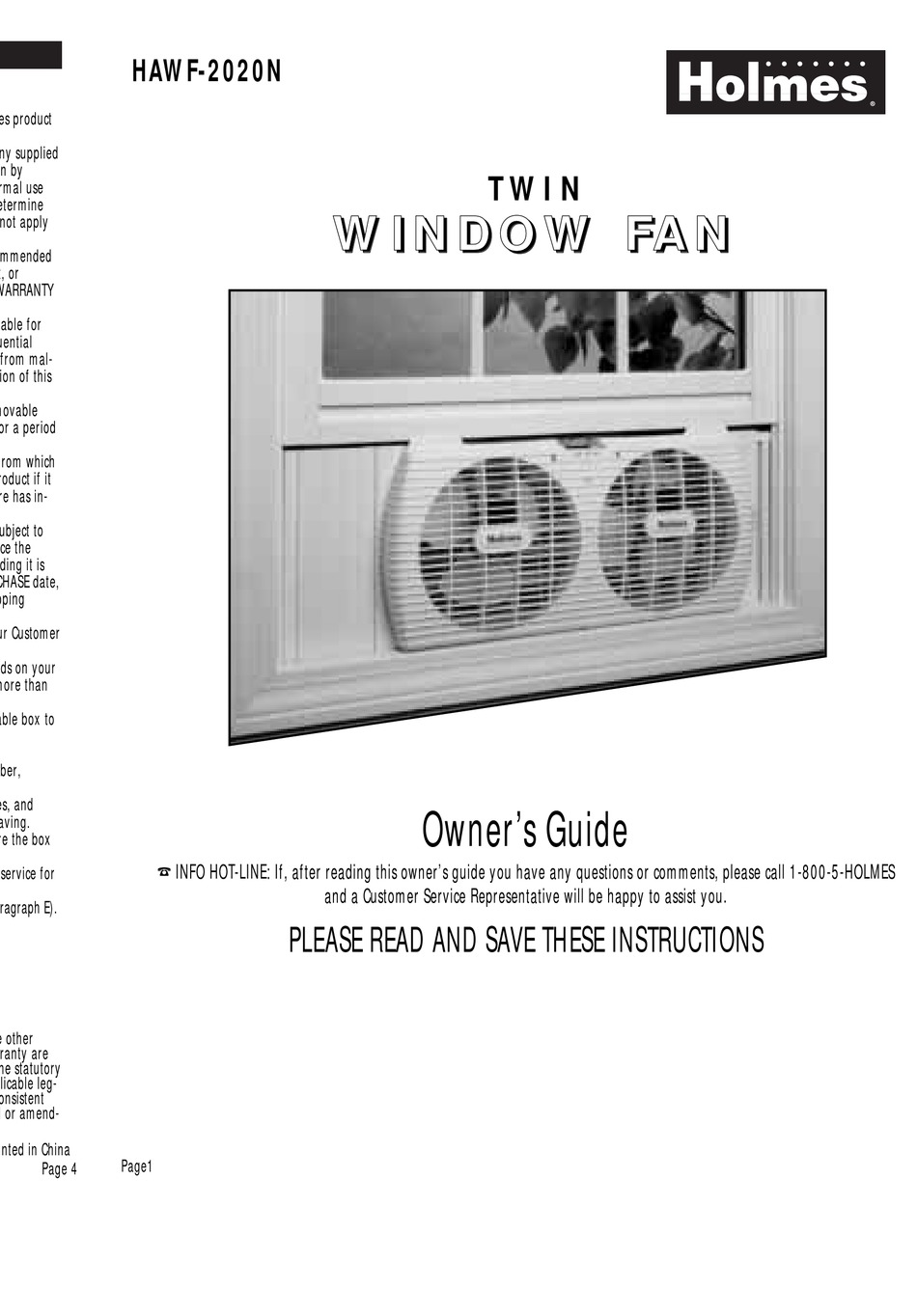 HOLMES HAWF2020 OWNER'S MANUAL Pdf 