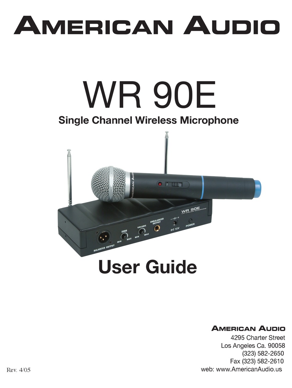 AMERICAN AUDIO WR 90E USER MANUAL Pdf Download ManualsLib