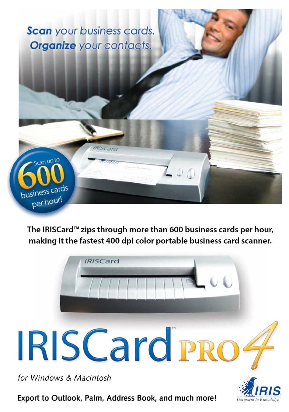 IRISCard Pro 4 Business Card Scanner