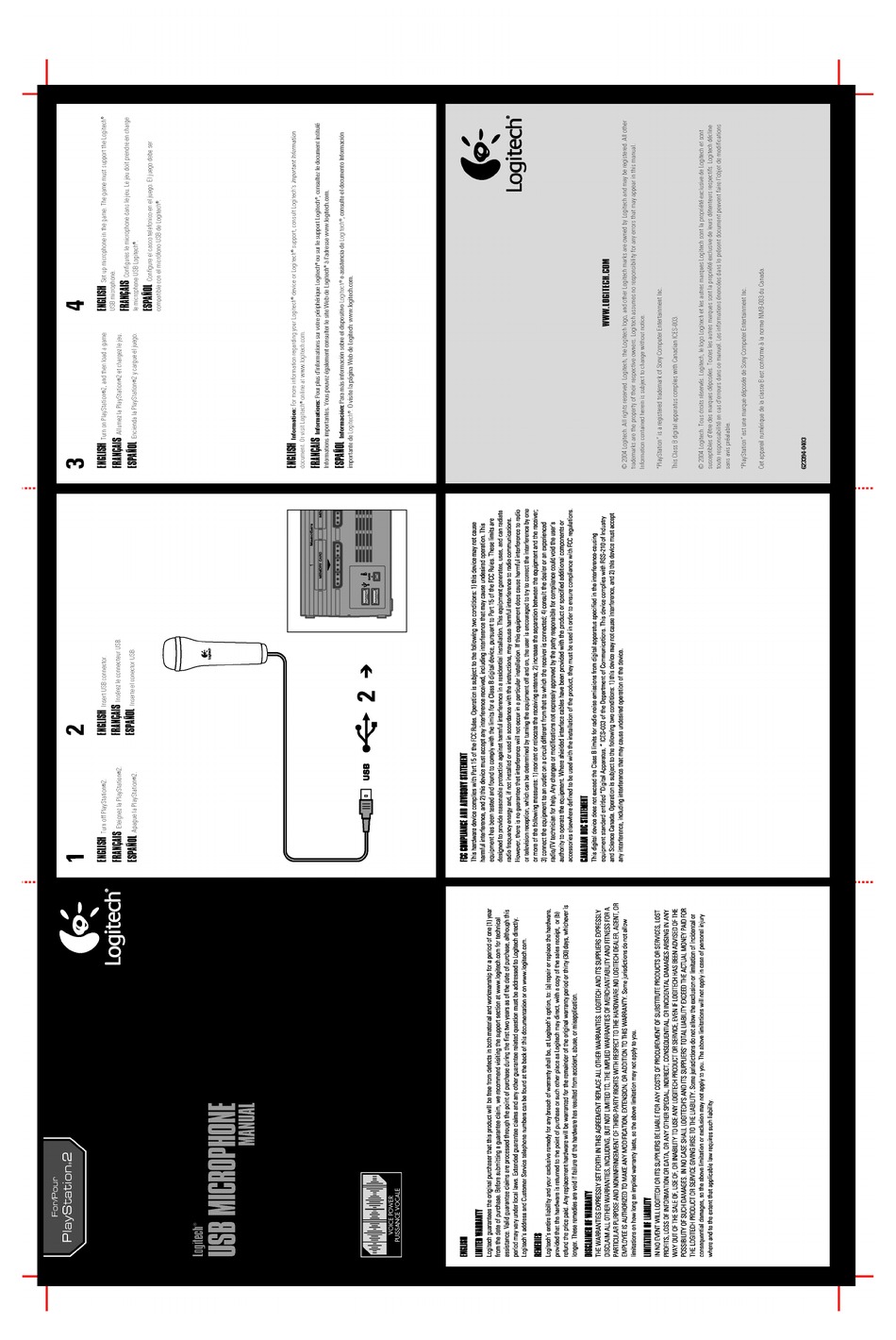 LOGITECH 980234-0403 - USB MICROPHONE FOR PLAYSTATION 2 MANUAL Pdf ...