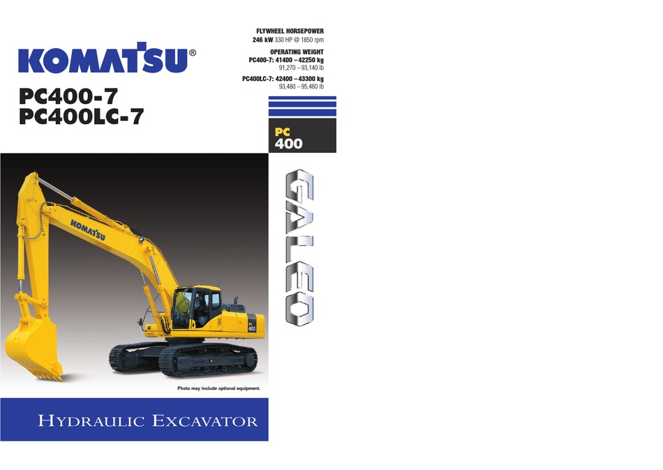 Komatsu Galeo Pc400 7 Brochure Pdf Download Manualslib