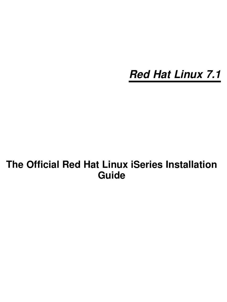 RED HAT LINUX 7.1 ISERIES MANUAL Pdf Download ManualsLib
