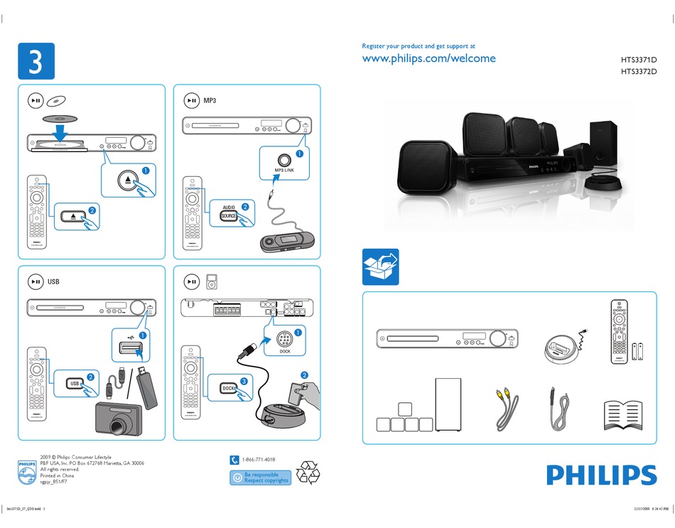 PHILIPS HTS3372D QUICK START MANUAL Pdf Download ManualsLib