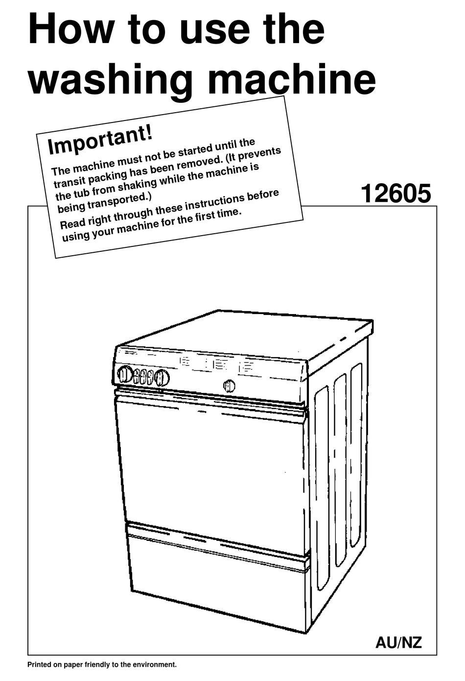 ASKO 12605 HOW TO USE MANUAL Pdf Download ManualsLib