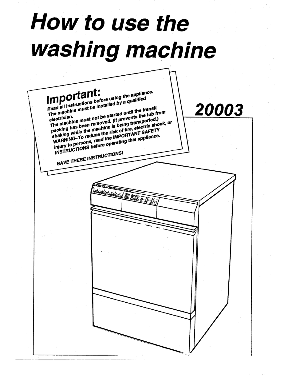 ASKO 20003 QUICK START MANUAL Pdf Download | ManualsLib