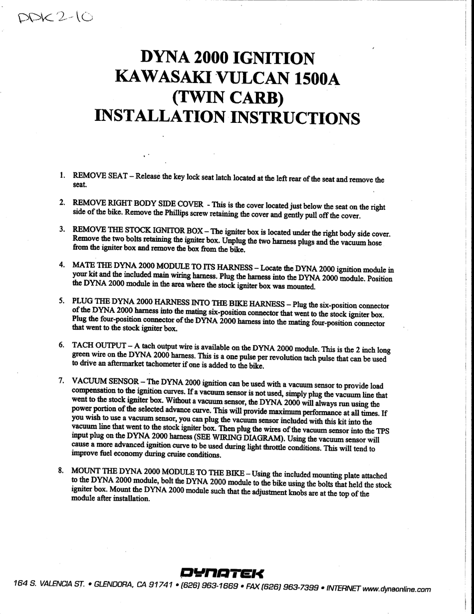 DYNATEK DDK210 INSTALLATION INSTRUCTIONS Pdf Download ManualsLib