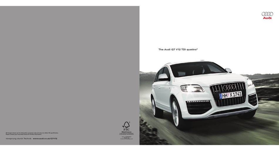 Audi Q7 V12 TDI Hardcover Prospekt Brochure 9-2008 *original in Folie*