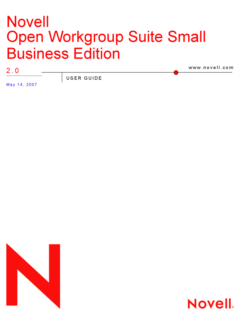 NOVELL OPEN WORKGROUP SUITE SMALL BUSINESS EDITION 2.0 14052007