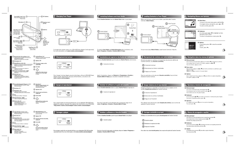 Creative Zen X Fi Style Quick Start Manual Pdf Download Manualslib