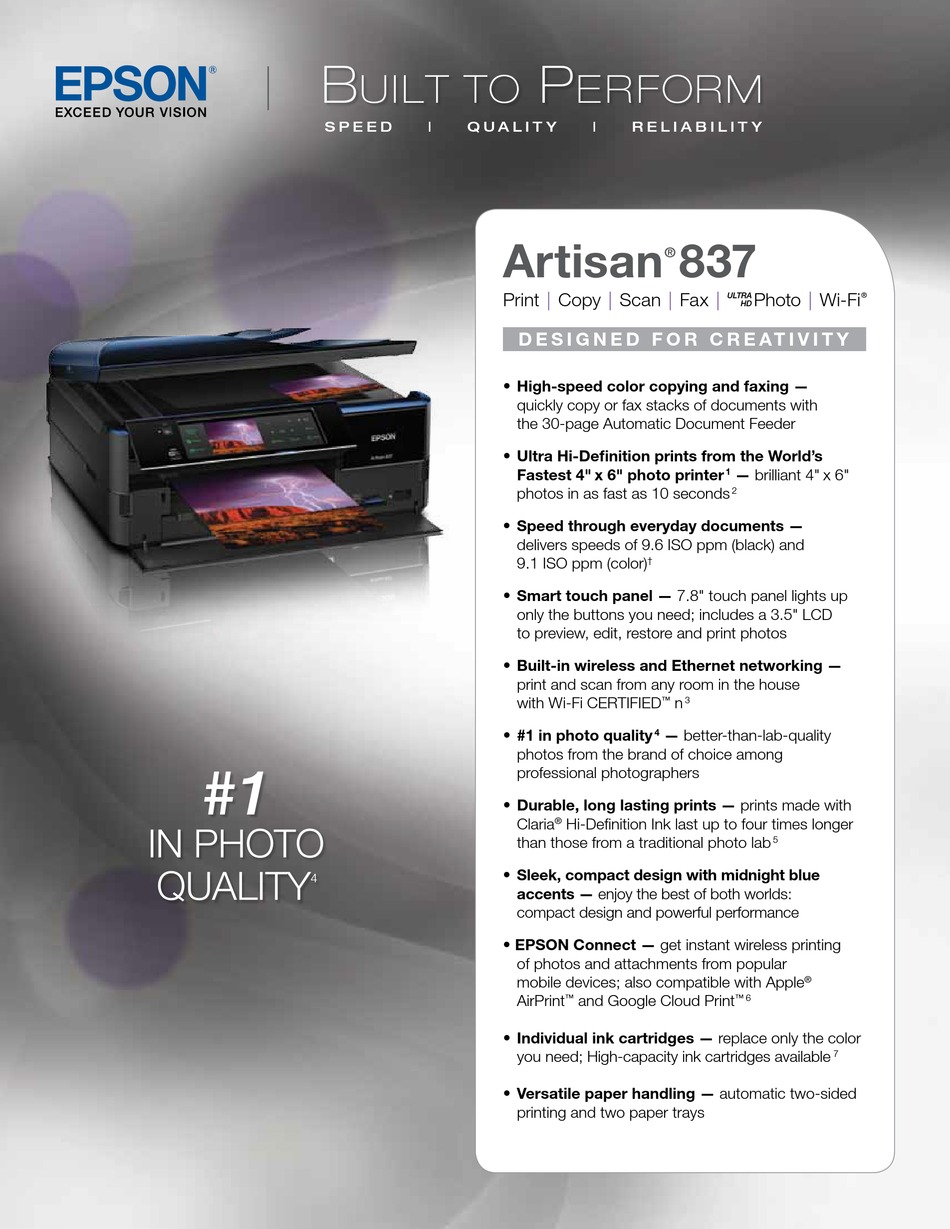 install epson scanner for artisan 837