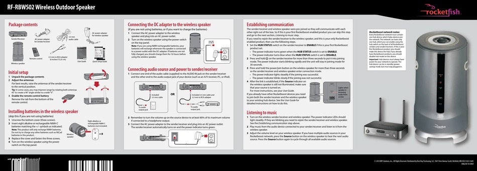 Rocketfish Rf Rbws02 Quick Setup Manual Pdf Download Manualslib