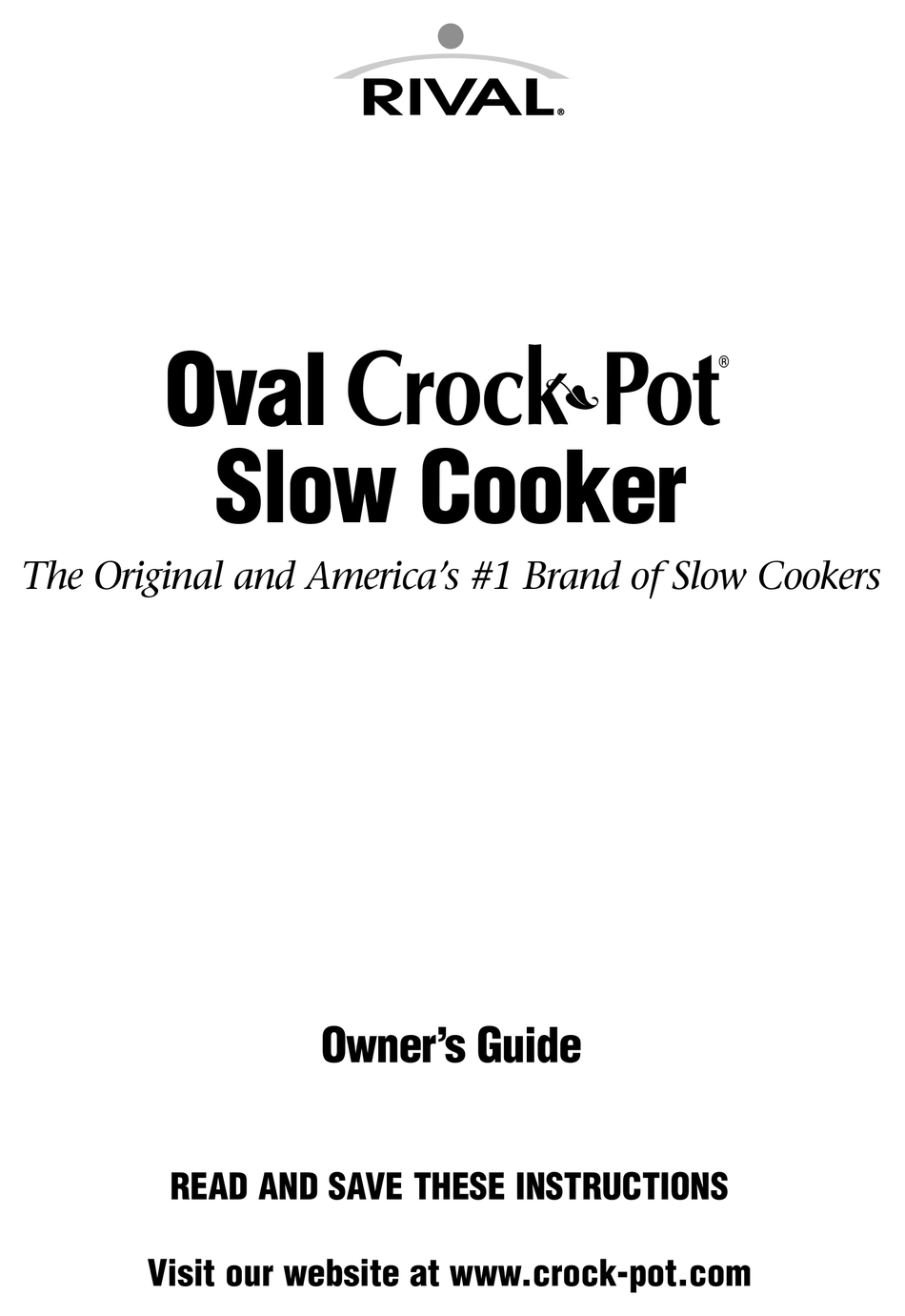 RIVAL CROCK-POT OWNER'S MANUAL Pdf Download