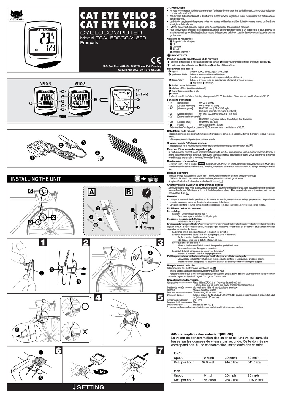 CATEYE CC-VL500 MANUEL D'UTILISATION Pdf Download | ManualsLib
