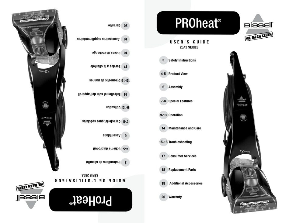 bissell proheat cleanshot manual