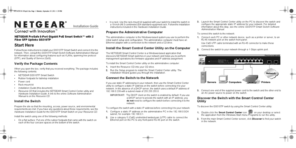 Netgear Prosafe Gs510tp Installation Manual Pdf Download Manualslib