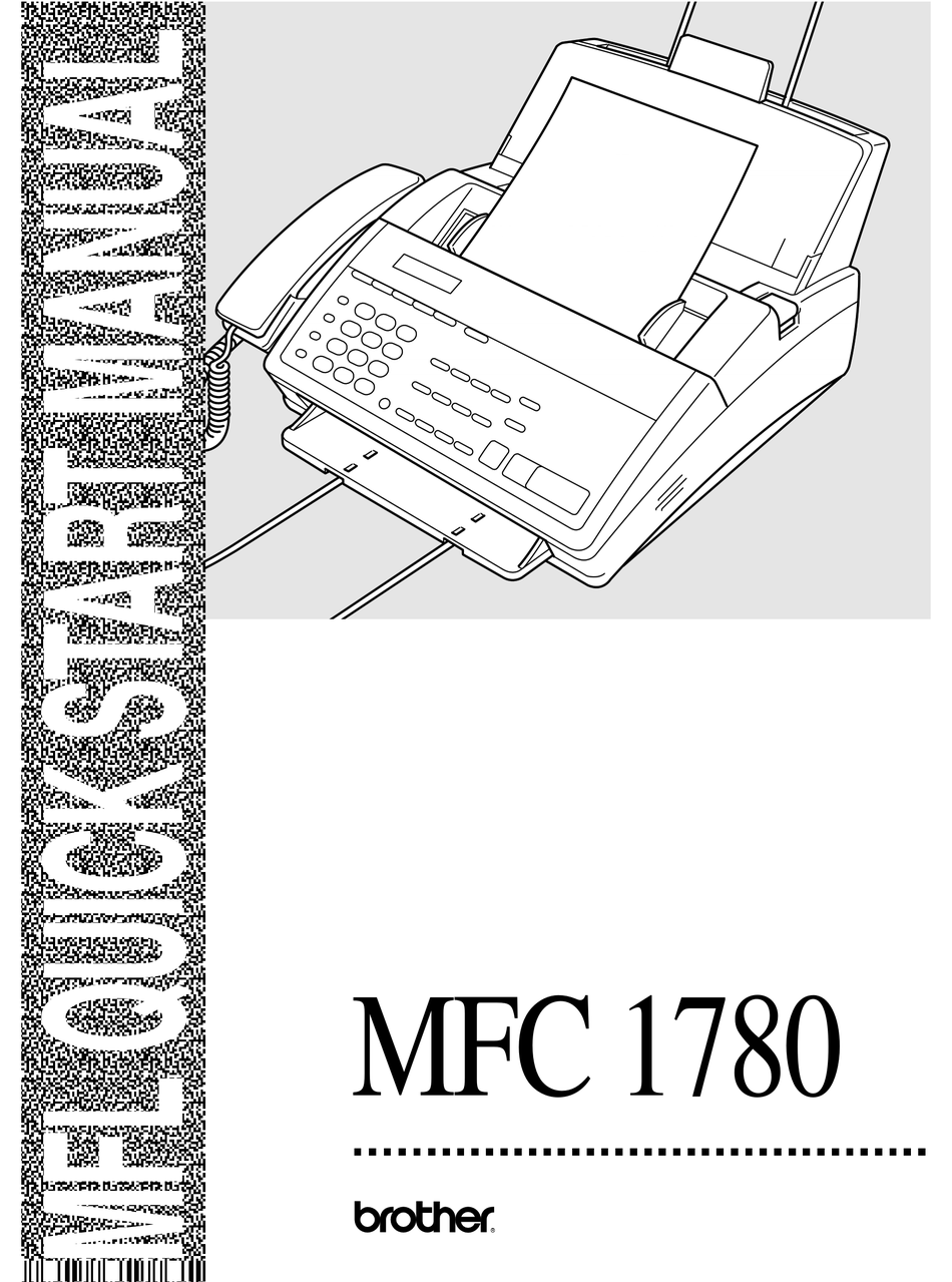 BROTHER MFC 1780 - B/W INKJET PRINTER QUICK SETUP MANUAL Pdf Download