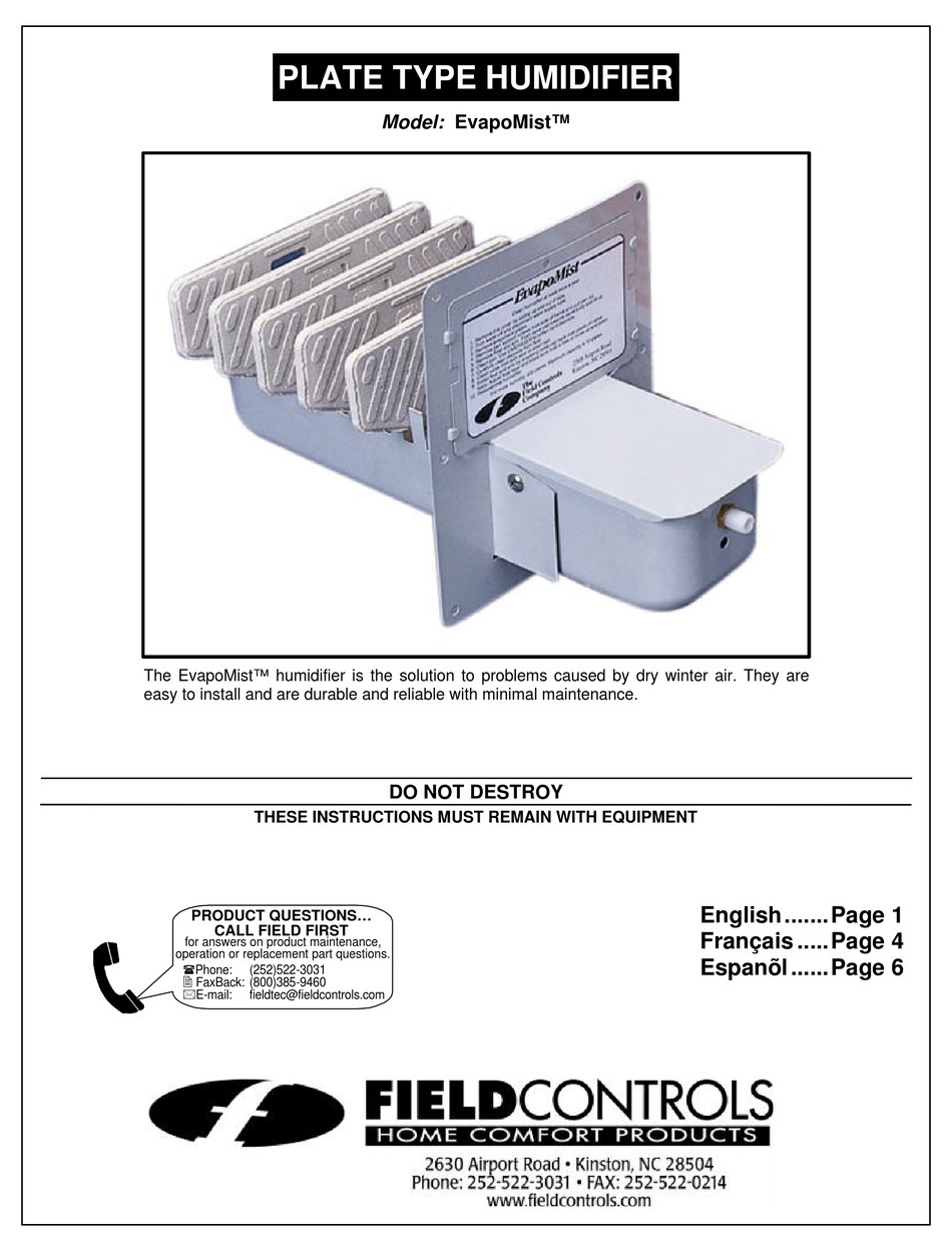 FIELD CONTROLS 46248300 INSTRUCTIONS MANUAL Pdf Download ManualsLib