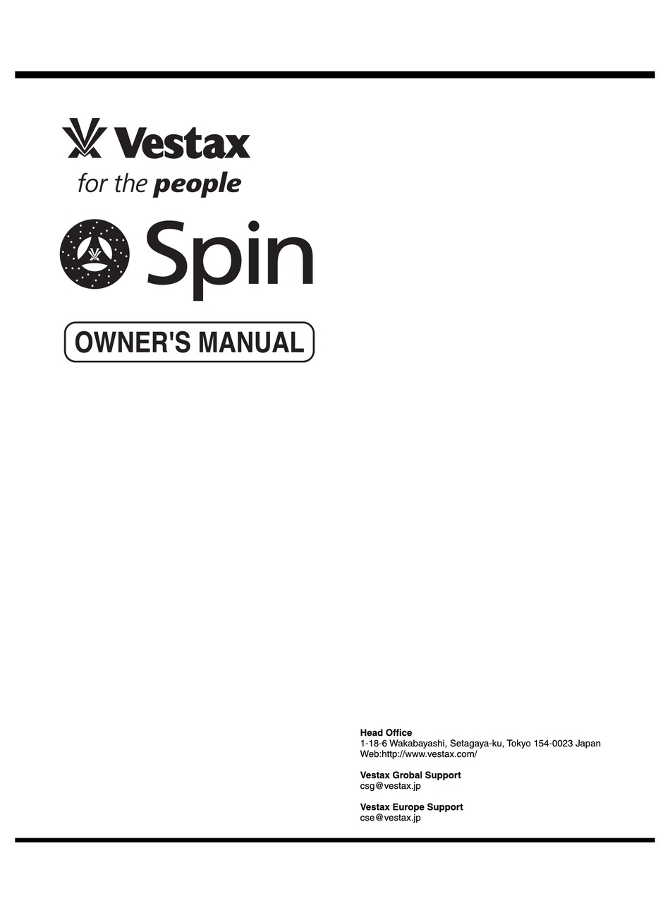 Vestax Spin Manual Pdf Download Manualslib