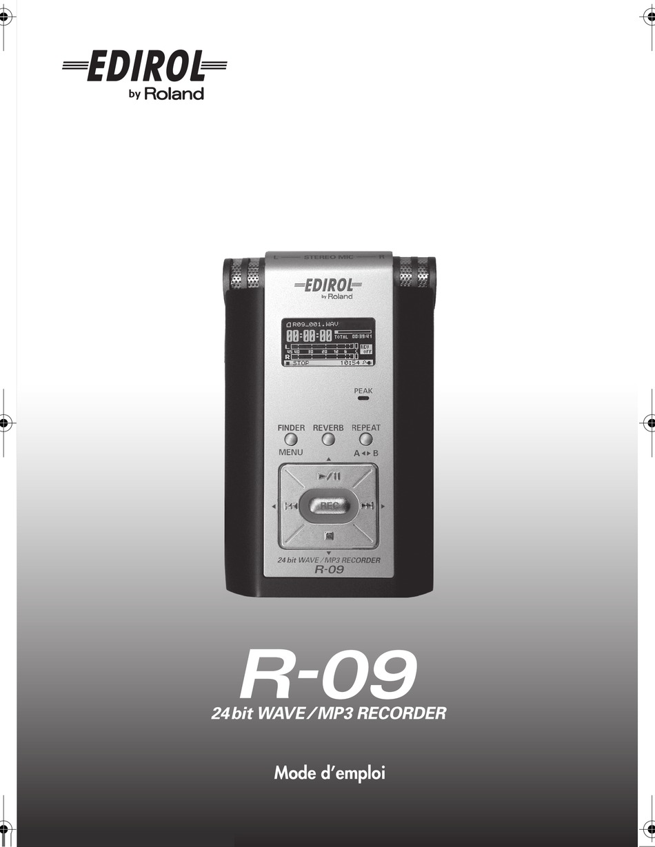 EDIROL R09 F MANUEL DU PROPRIÉTAIRE Pdf Download ManualsLib