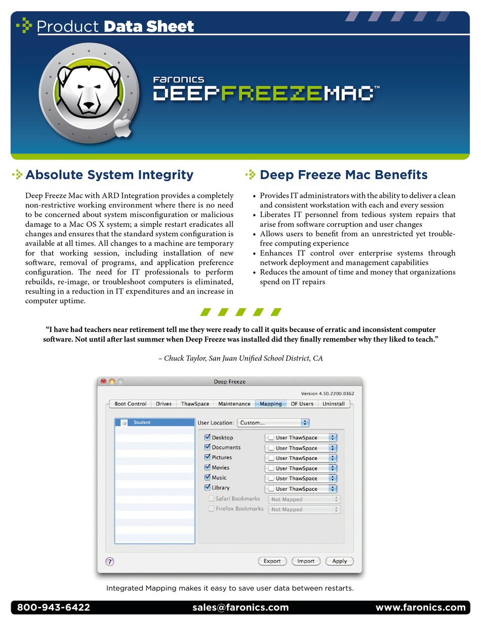deep freeze for mac