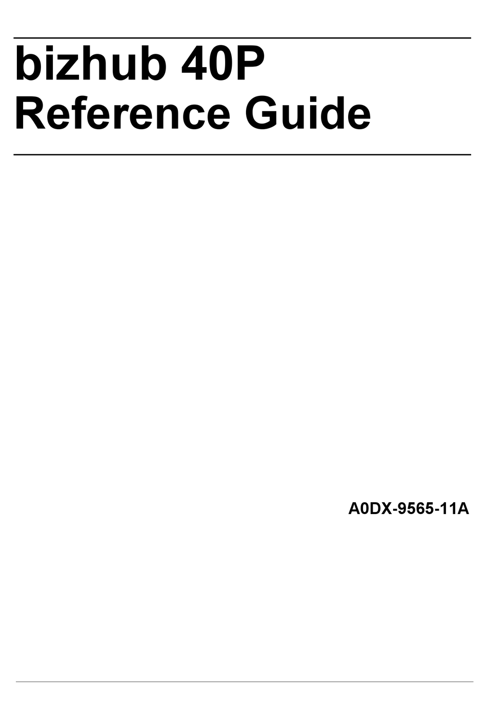 Konica Minolta Bizhub 40p 40px Reference Manual Pdf Download Manualslib