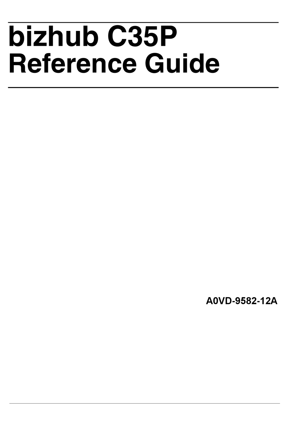 KONICA MINOLTA BIZHUB C35P REFERENCE MANUAL Pdf Download ManualsLib