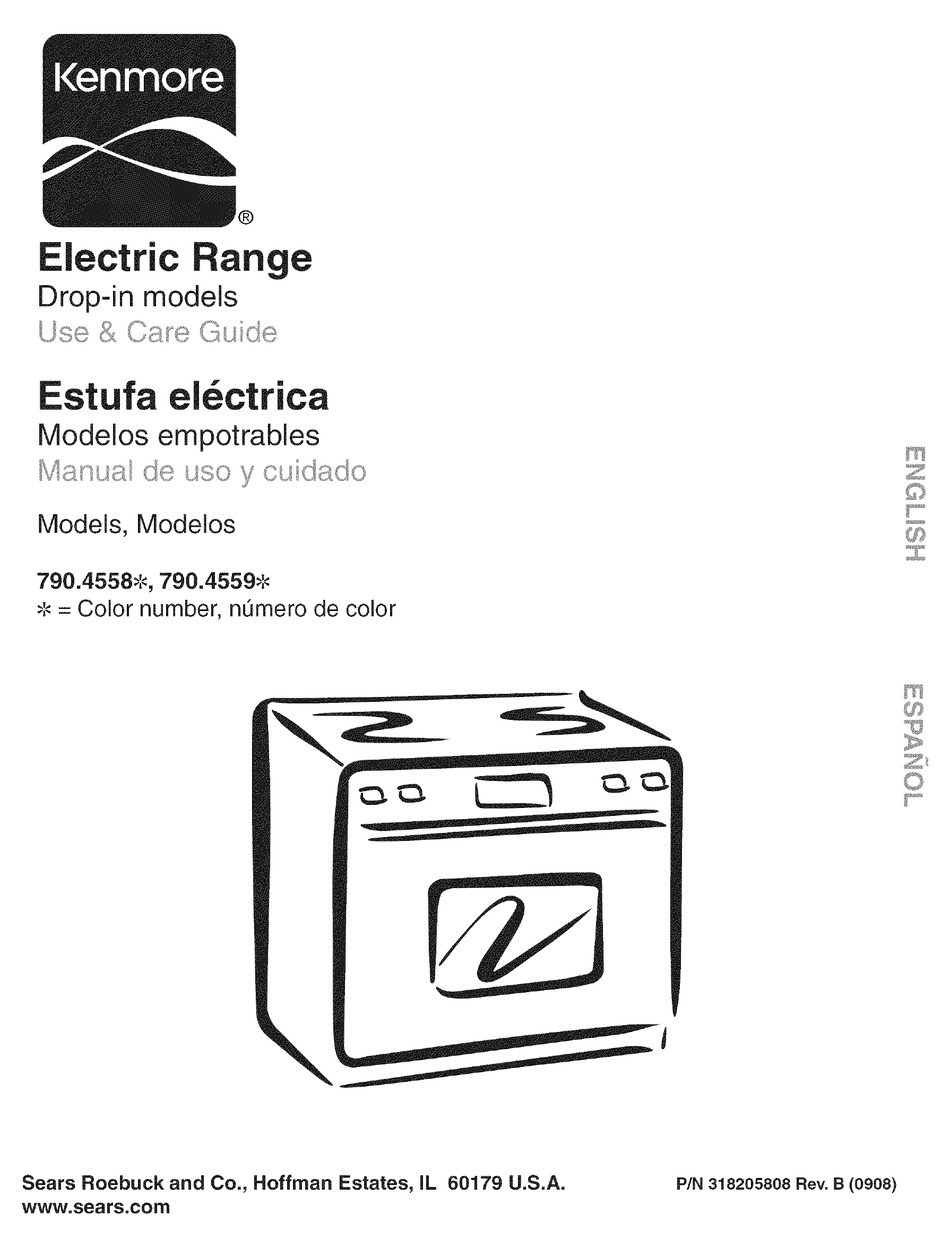 KENMORE 4558 - 30 IN. ELECTRIC DROP-IN RANGE USE AND CARE MANUAL Pdf ...