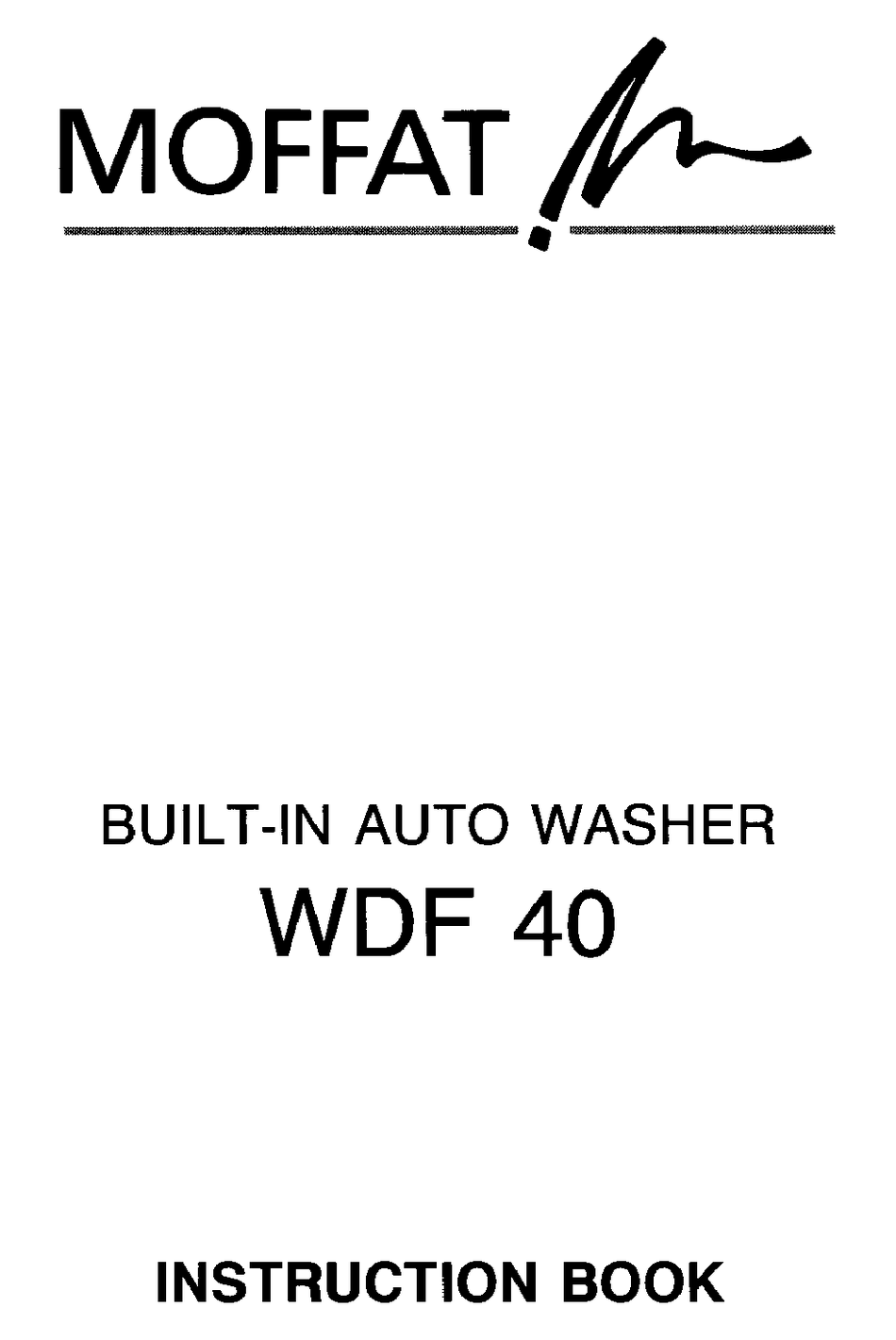 MOFFAT WDF40B INSTRUCTION BOOK Pdf Download ManualsLib