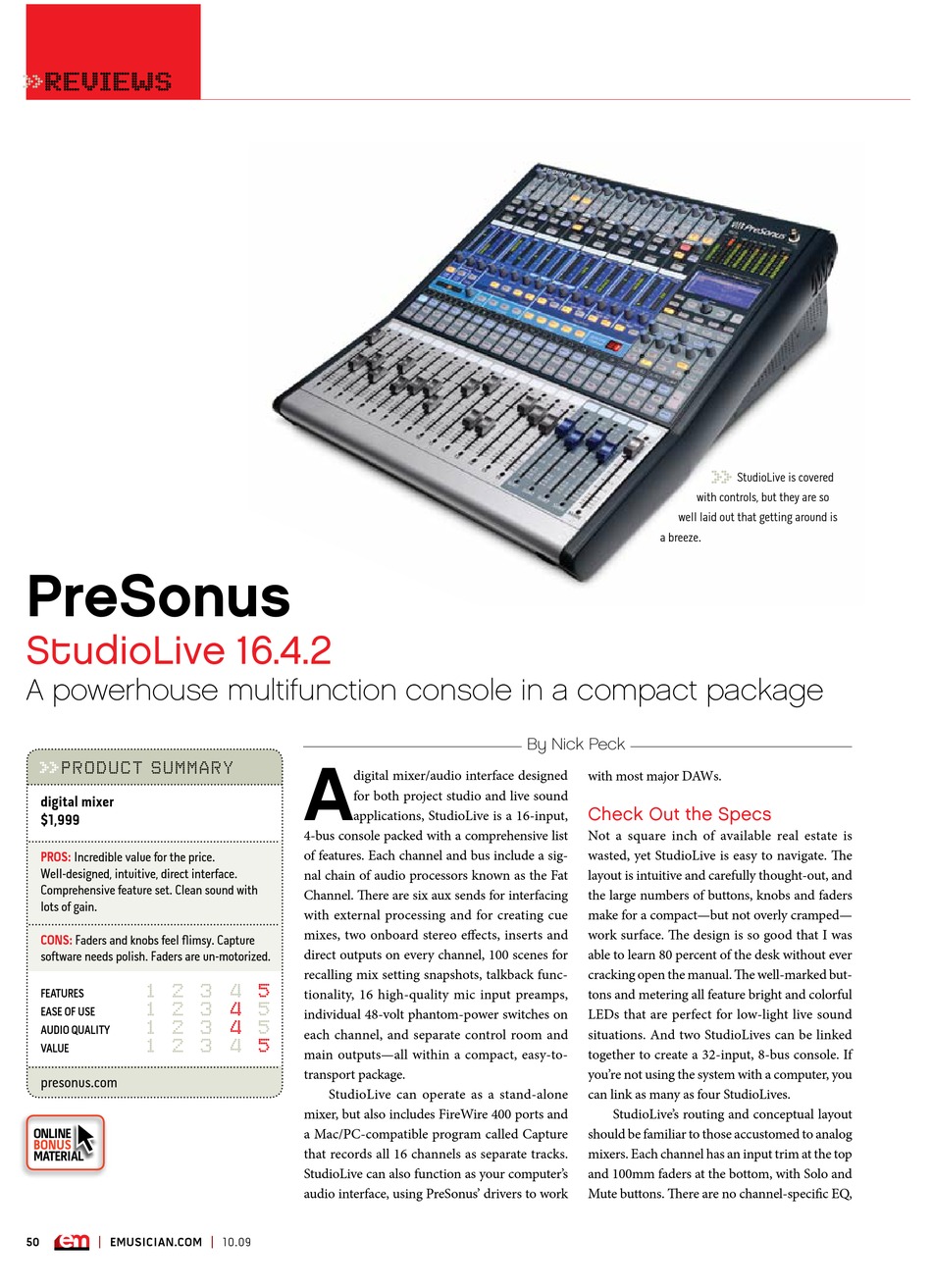 presonus 16.4.2 universal control download