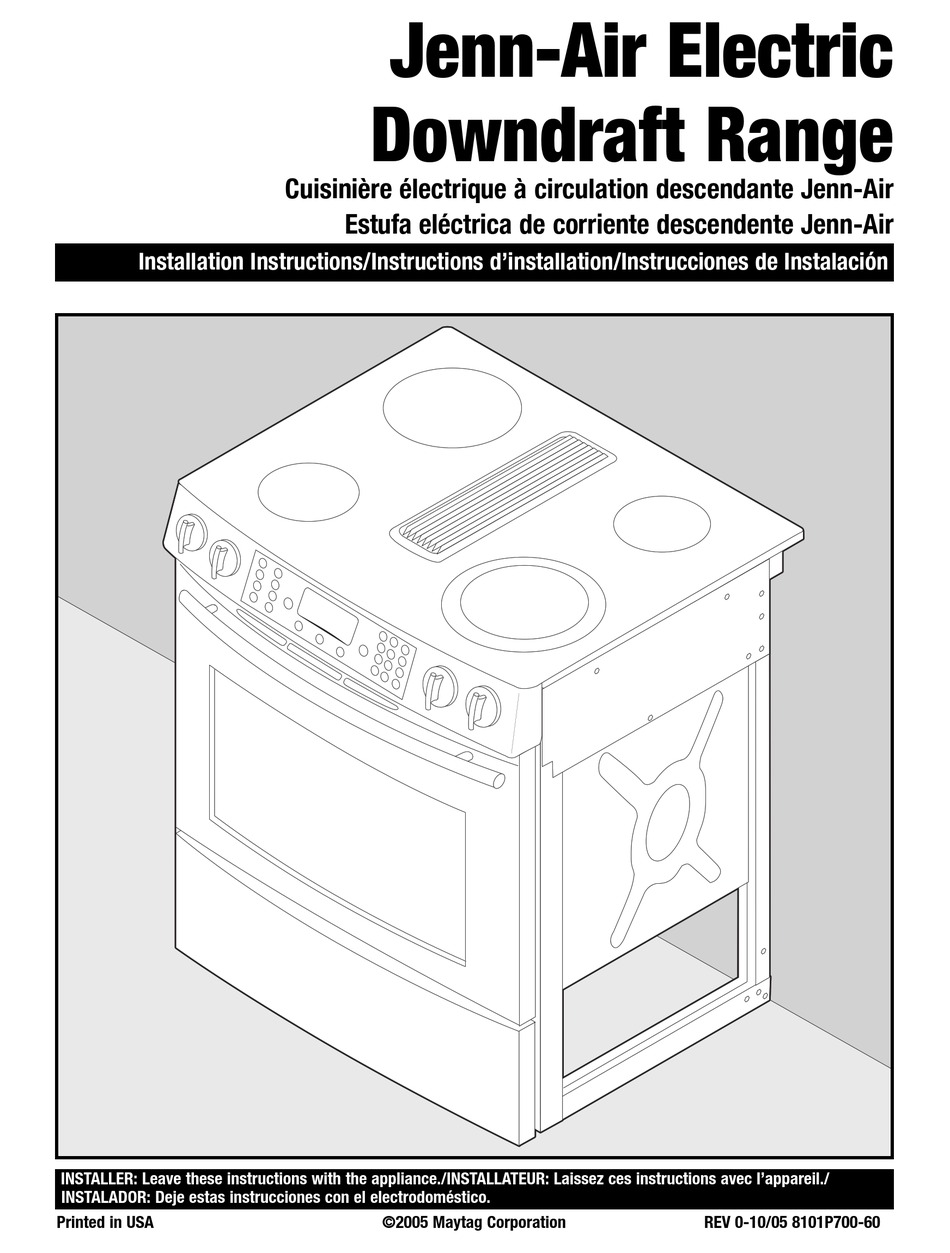 JENNAIR JES9900BAS INSTALLATION INSTRUCTIONS MANUAL Pdf Download