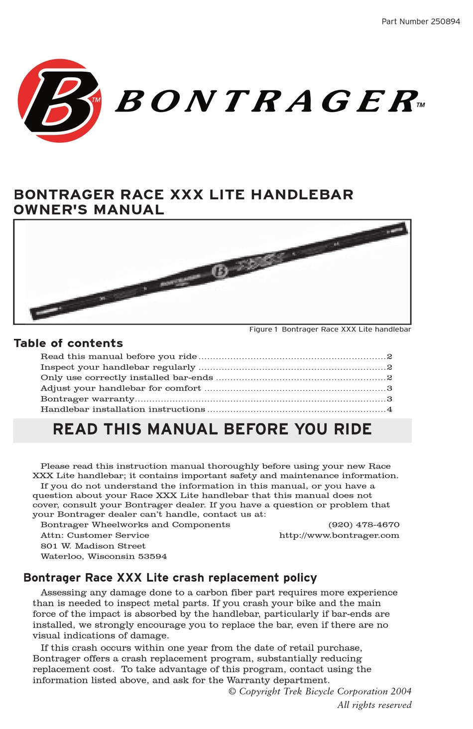 bontrager race handlebar