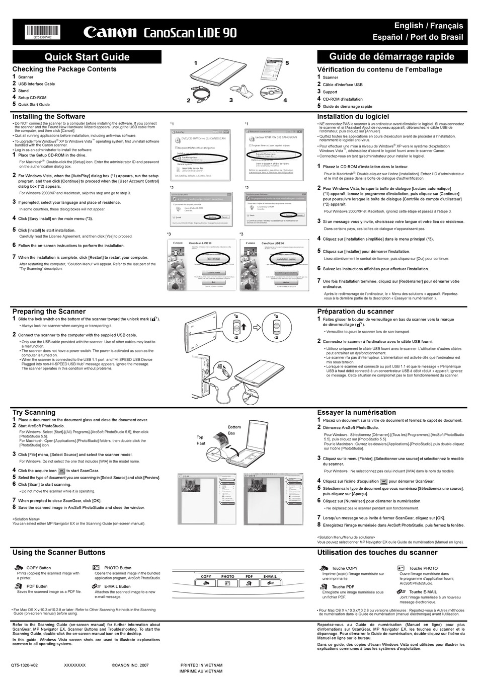 CANON CANOSCAN LIDE90 QUICK START MANUAL Pdf Download | ManualsLib