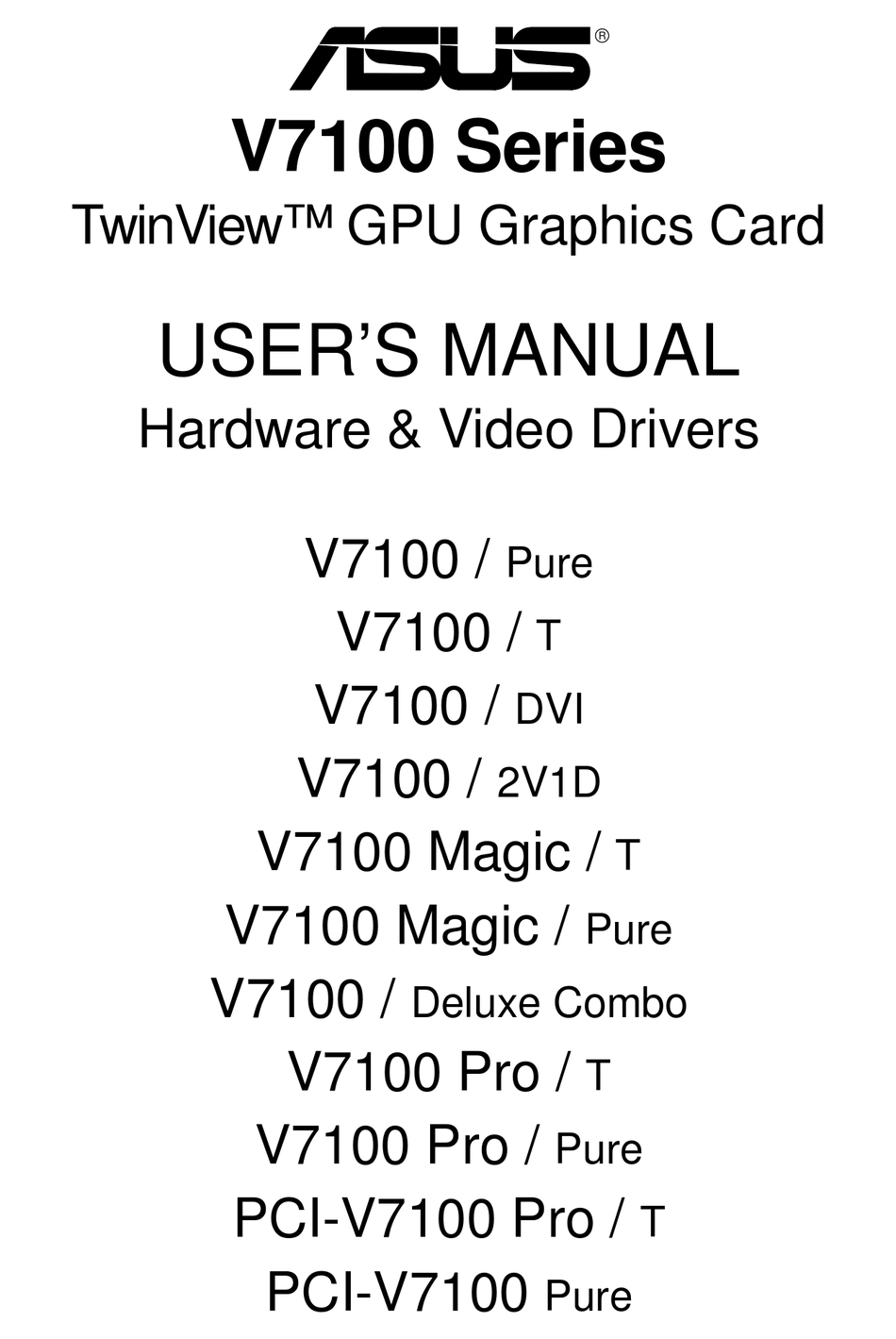 asus v8170 magic 64m driver