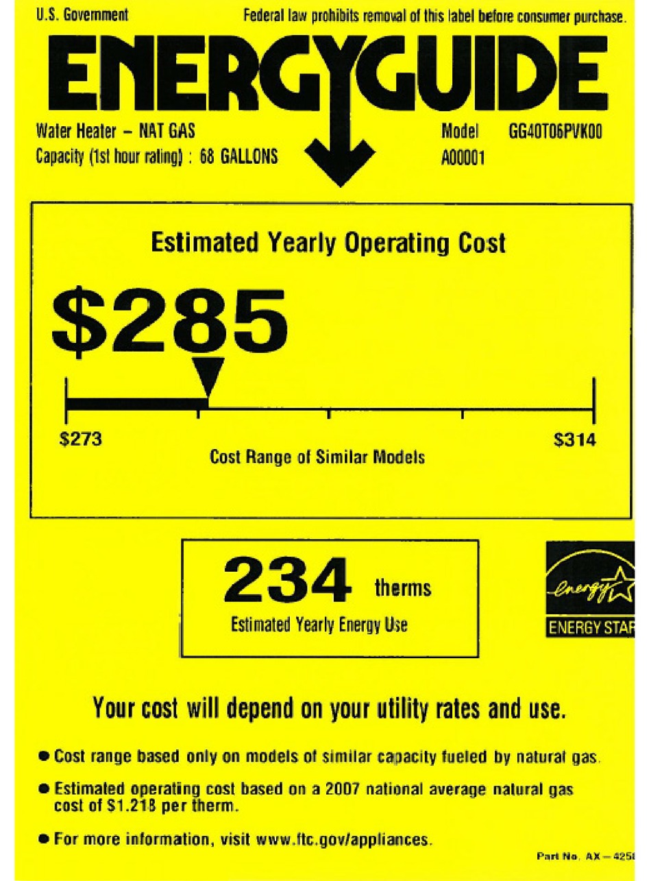 GE GG40T06PVK ENERGY MANUAL Pdf Download | ManualsLib