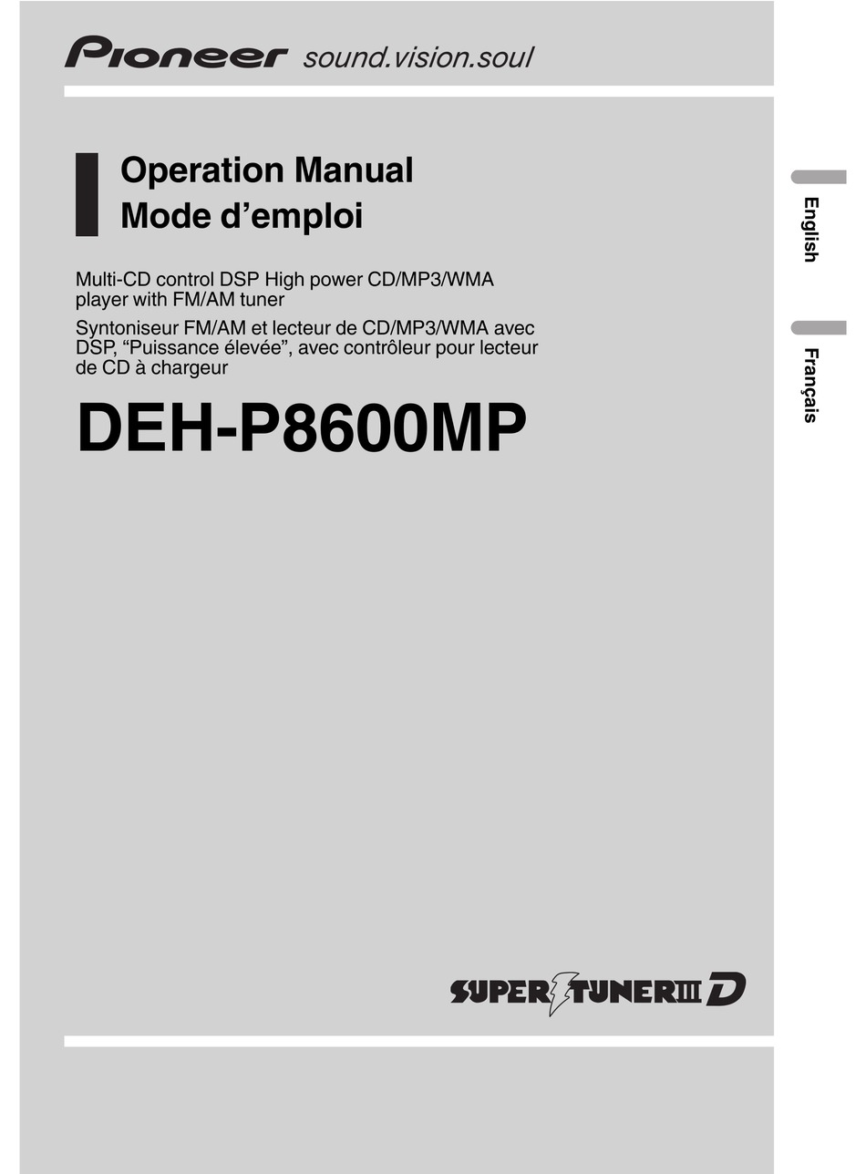 Pioneer Deh P8600mp Operation Manual Pdf Download Manualslib