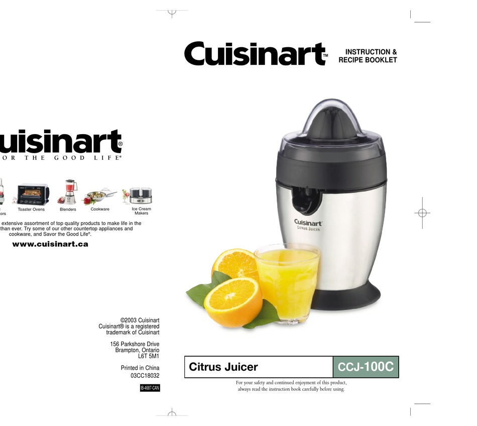 Cuisinart CCJ 100 Citrus Juicer 