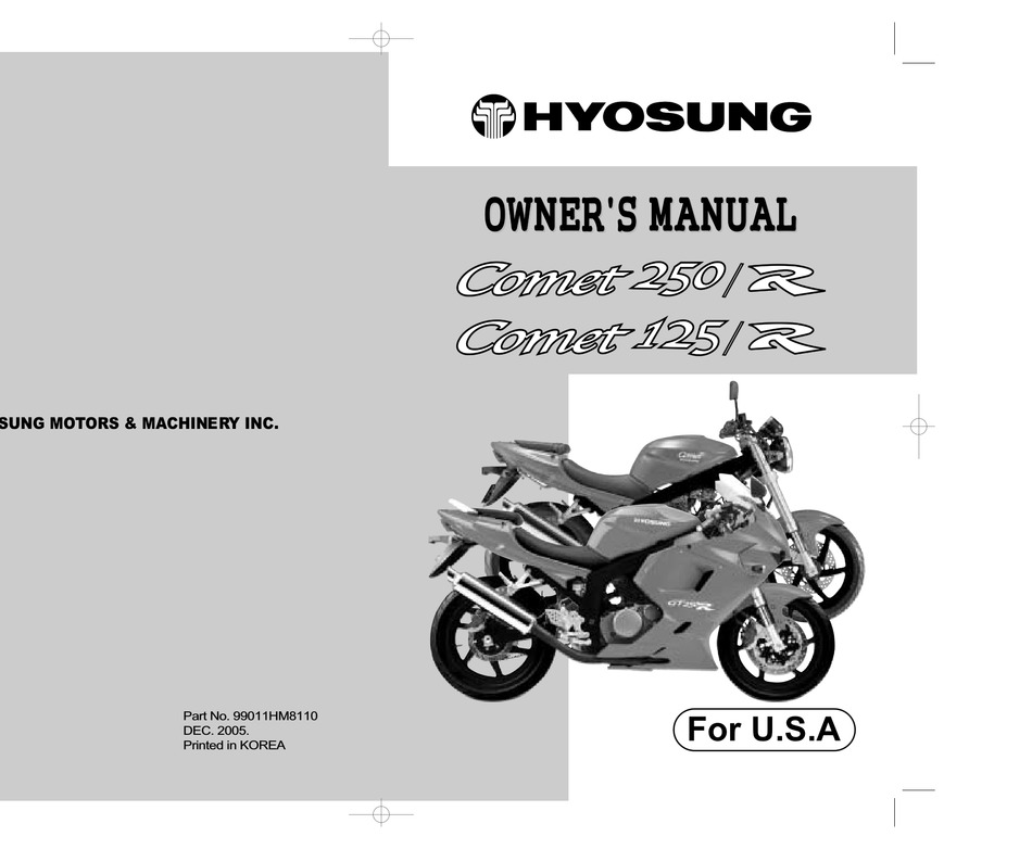 manual moto hyosung cruise 125