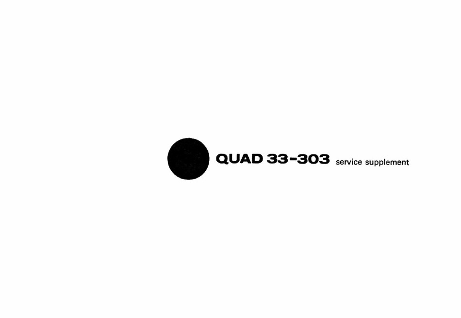 Quad 303 Service Supplement Manual Pdf Download Manualslib