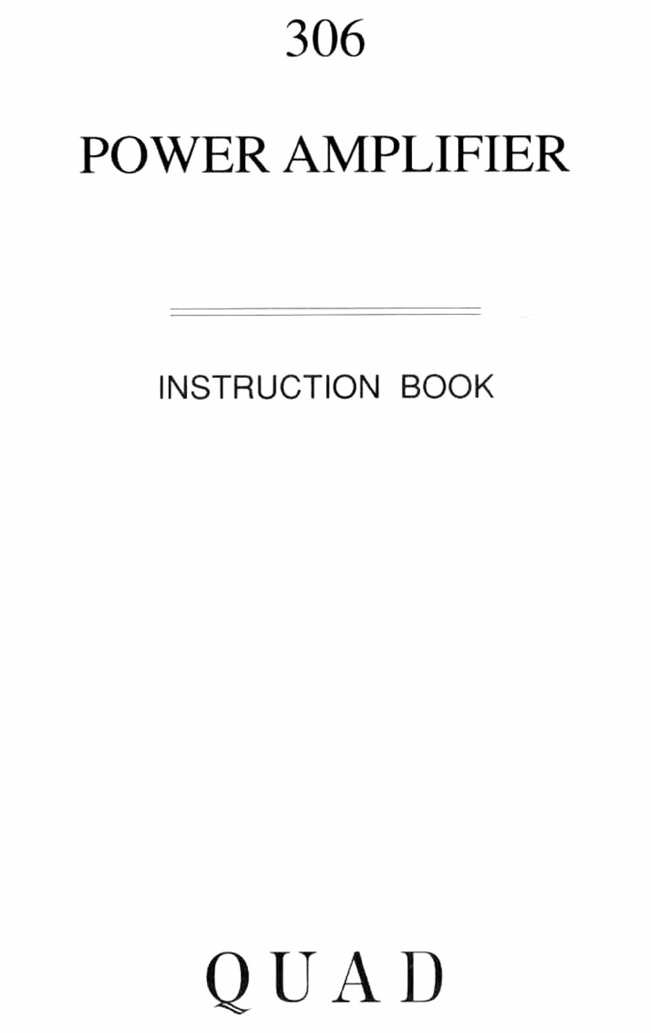 QUAD 306 INSTRUCTION BOOK Pdf Download | ManualsLib