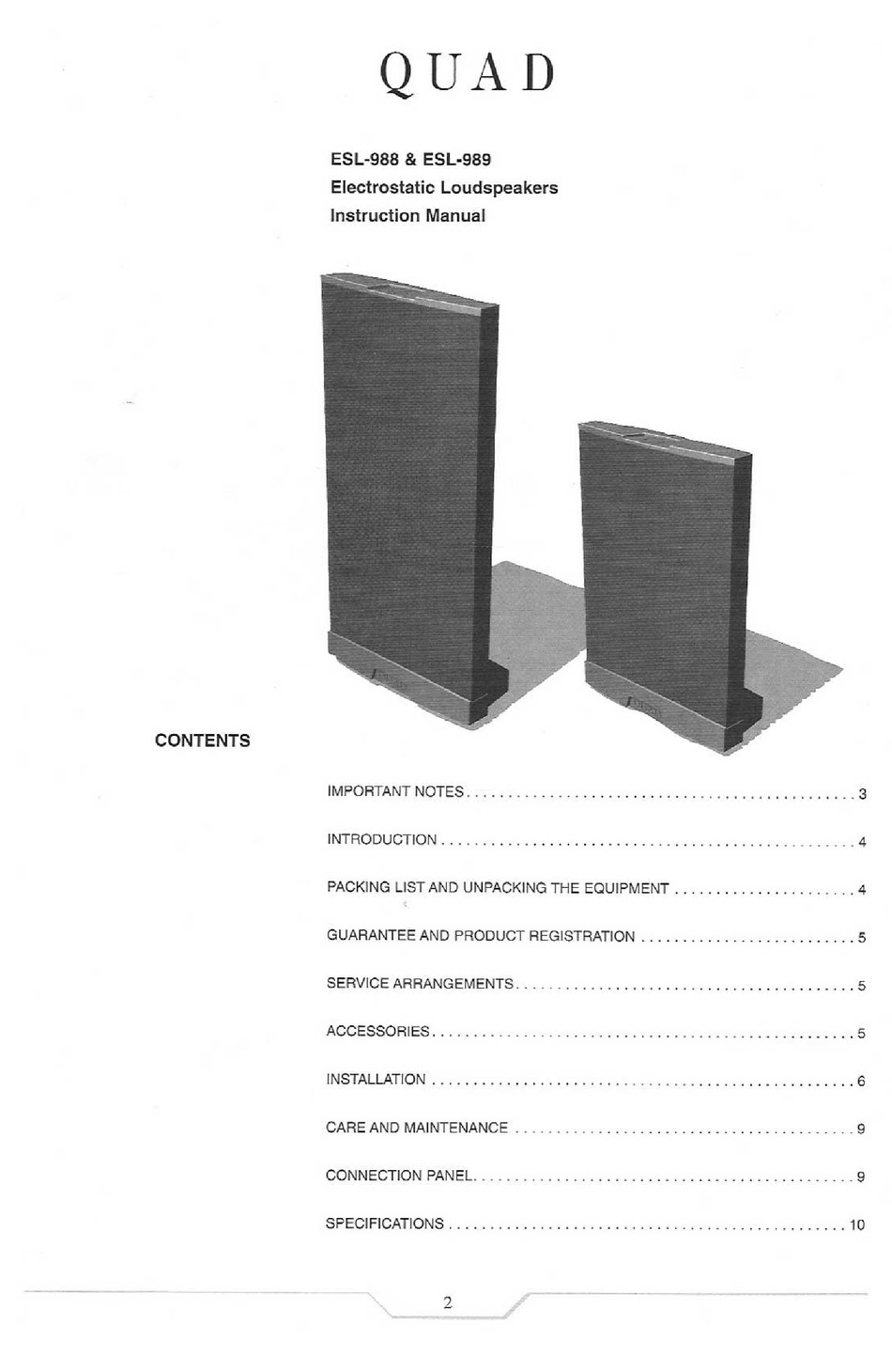quad esl 57 specifications