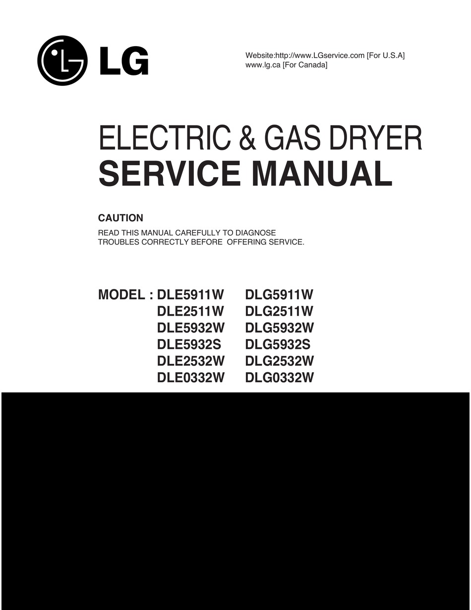 LG DLE0332W SERVICE MANUAL Pdf Download | ManualsLib