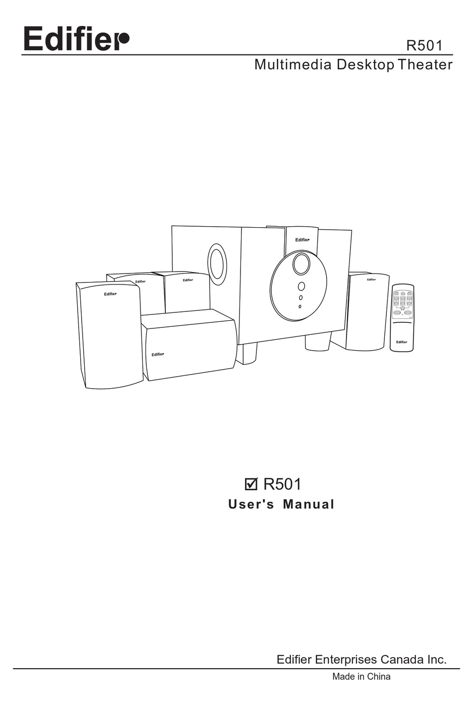 EDIFIER R501 USER MANUAL Pdf Download | ManualsLib