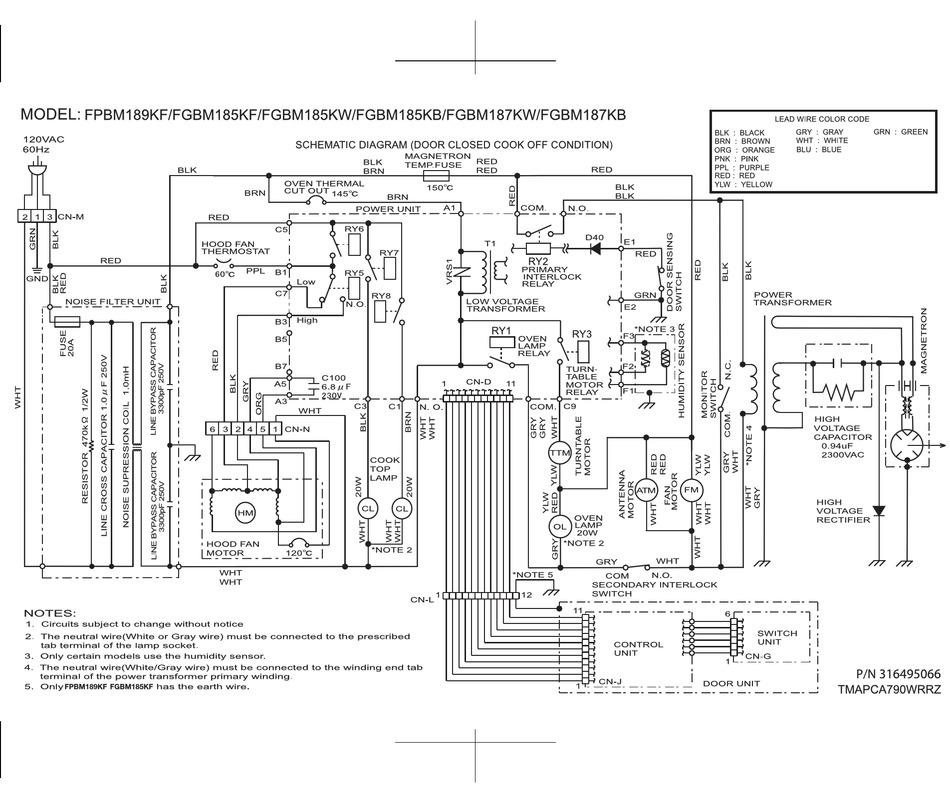 Frigidaire Fgbm185kb Microwave Wiring, Electric Stove Wiring Diagram Pdf