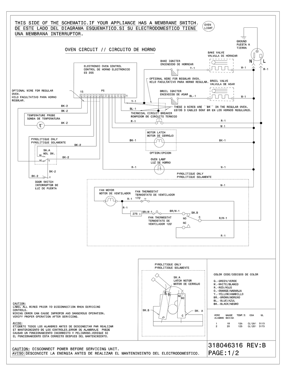 FRIGIDAIRE FGB24S5AB - 24 INCH SINGLE GAS WALL OVEN WIRING DIAGRAM Pdf ...