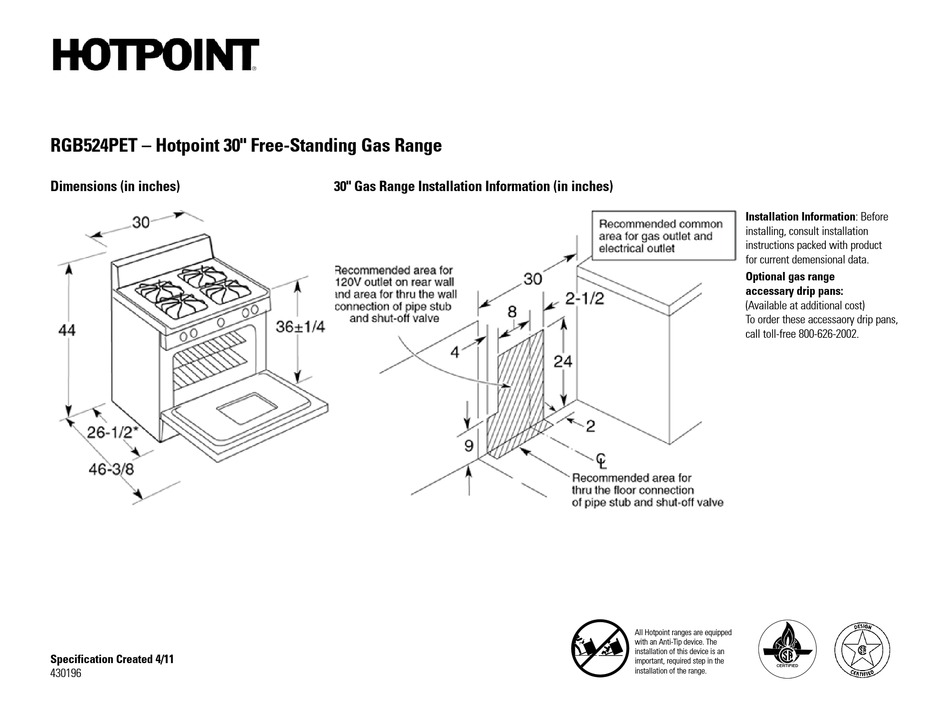 hotpoint gas stove manual