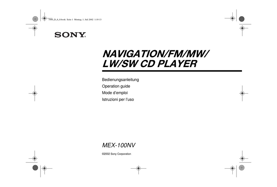 User manual Sony MEX-N4000BT (English - 144 pages)