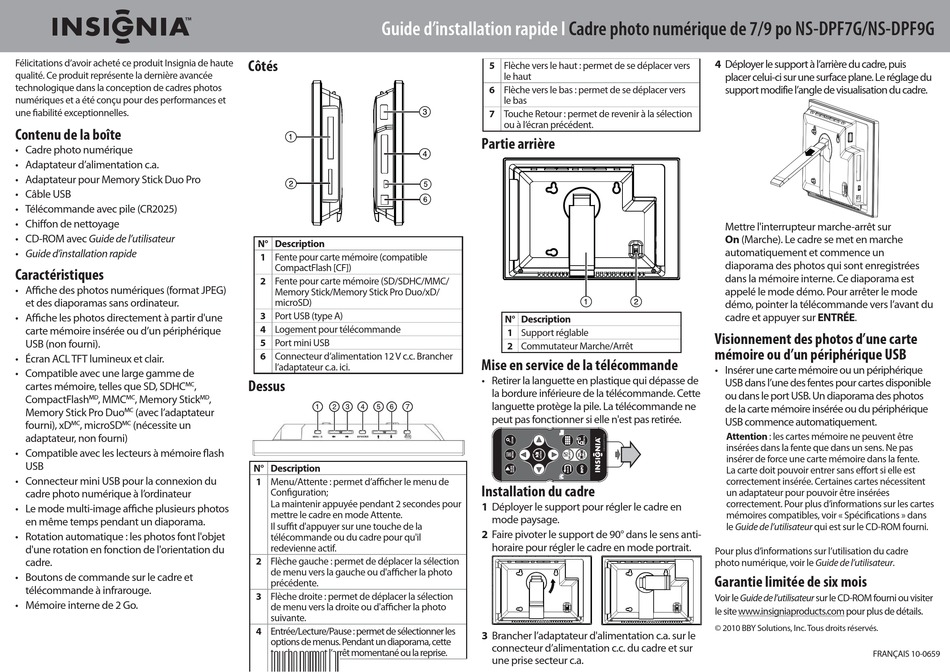 INSIGNIA NSDPF7G MANUAL D'INSTALLATION RAPIDE Pdf Download ManualsLib