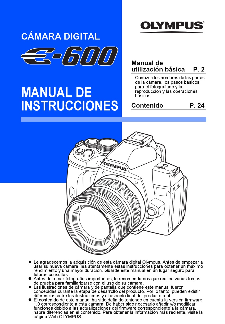 Olympus E 600 Manual De Instrucciones Pdf Download Manualslib